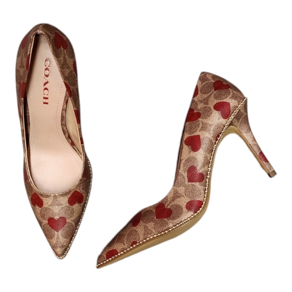 Coach Waverly Valentines Heart Pumps Womens Size 10 New With Box - Picture 1 of 5
